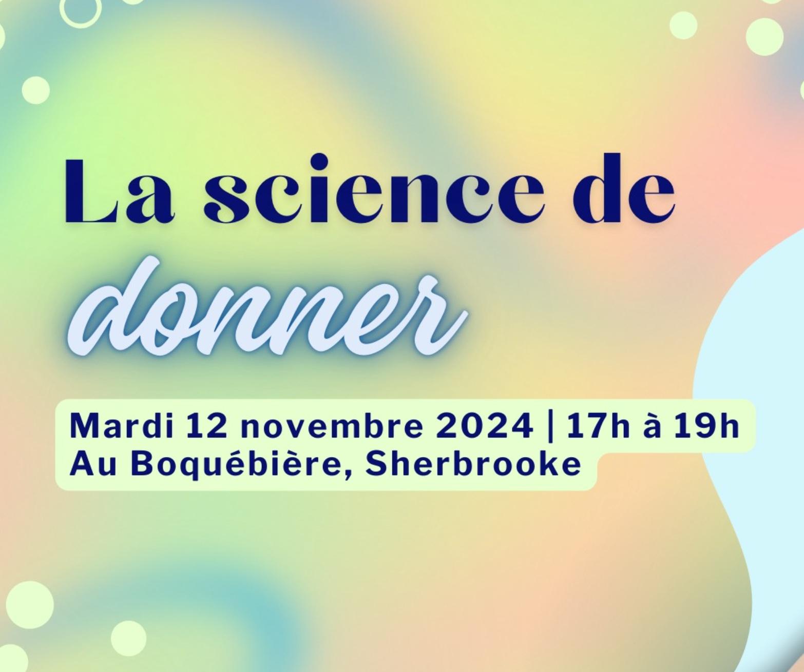 Soirée de vulgarisation scientifique — La science de donner 